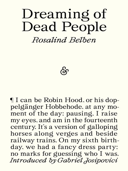 Title details for Dreaming of Dead People by Rosalind Belben - Available
